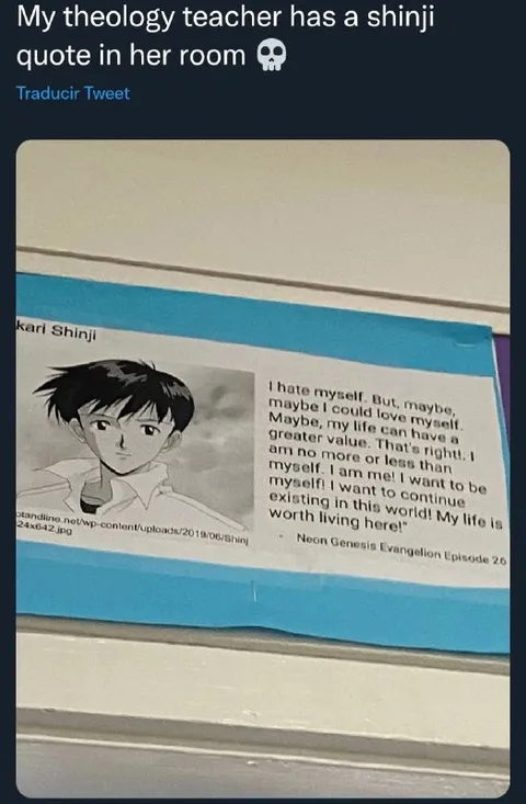 Theology Teacher Shinji Quote