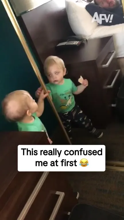Toddler Confused by Mirror