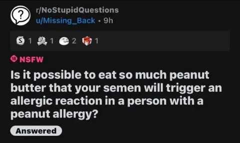 Peanut Butter Semen Allergy Question