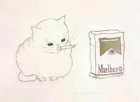 Cat Smoking Marlboro