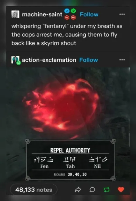 Whispering Fentanyl Skyrim Shout