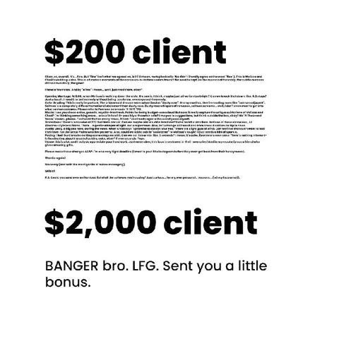 $200 Client vs $2,000 Client