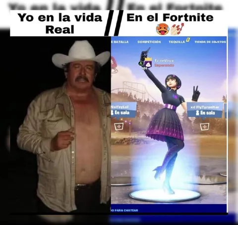 Yo en la vida real y Fortnite
