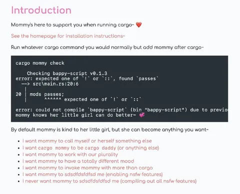 Cargo Mommy Compilation Error