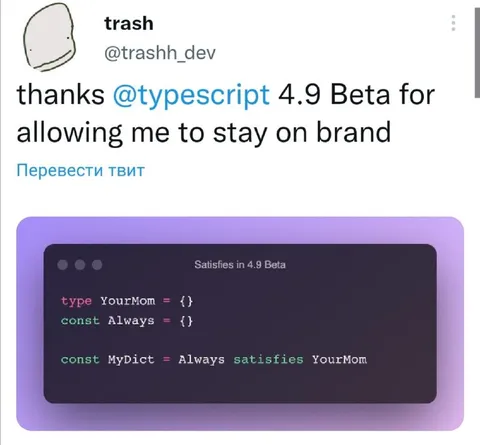 TypeScript Your Mom Joke