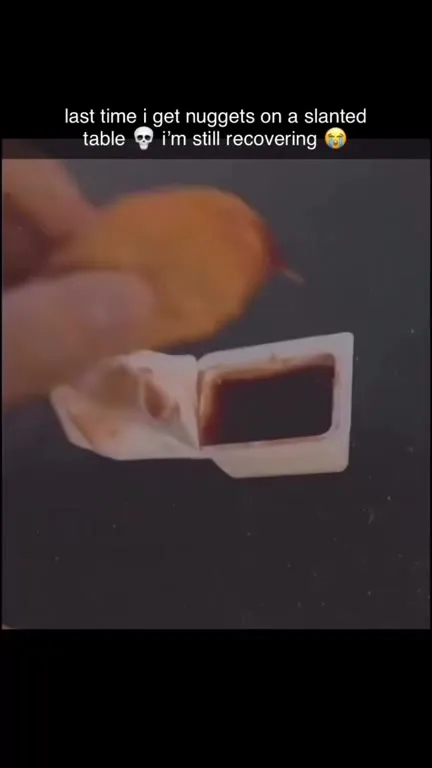 Nugget Slides Off Slanted Table