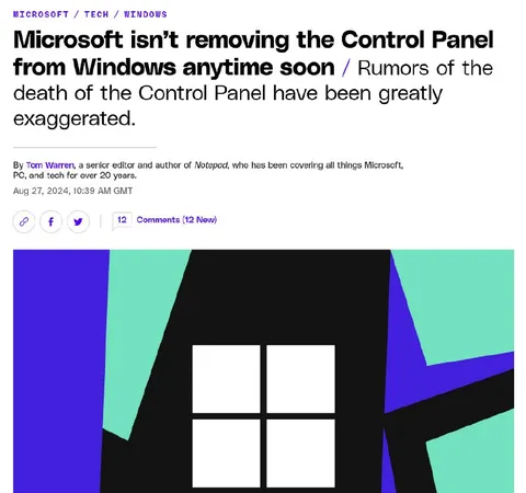 Control Panel Isn't Going Anywhere