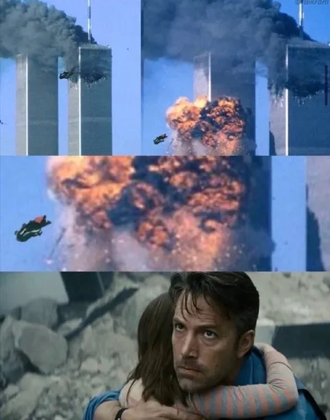 Объятие на фоне катастрофы