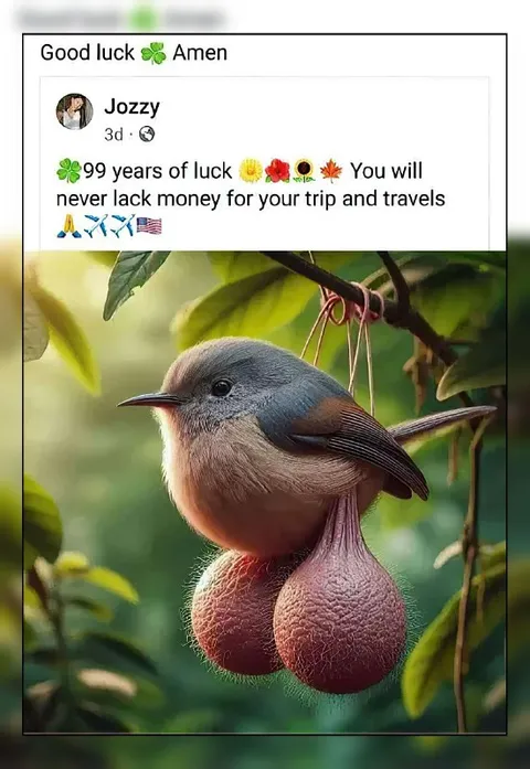 Good Luck Bird With Huge Testicles