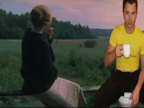 Чай на фоне заката
