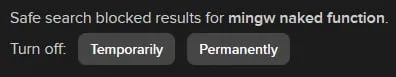 Safe Search Blocks Naked Function