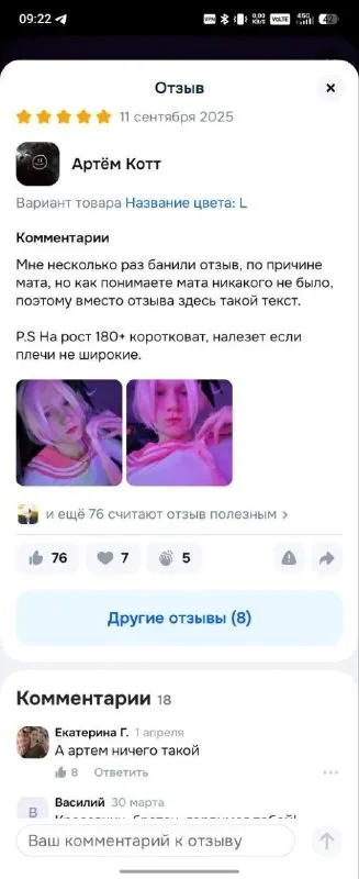 Отзыв без мата