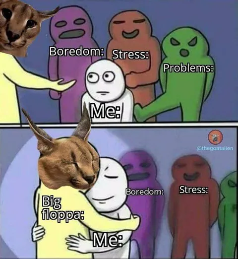 Big Floppa Hugs Away Stress
