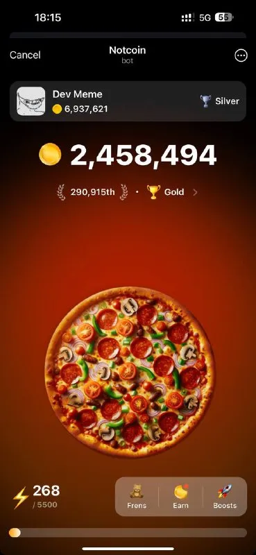 Notcoin Pizza Clicking