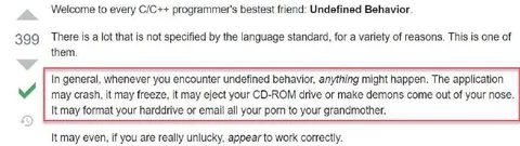 C/C++ Undefined Behavior