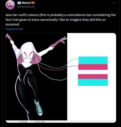 Spider-Gwen Trans Flag Colors