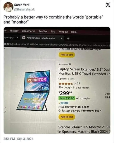 Portable Monitor Becomes Pornitor