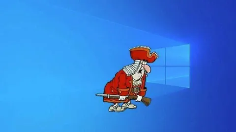 Уборщик на фоне Windows