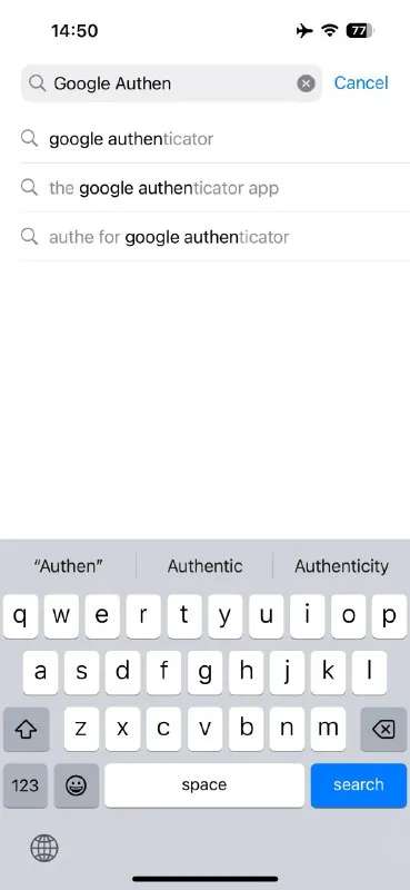 Google Authen Search Fail