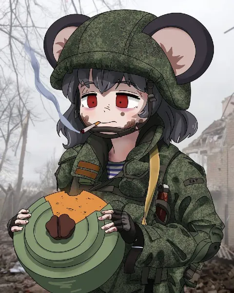 Rat Soldier Eating Soup