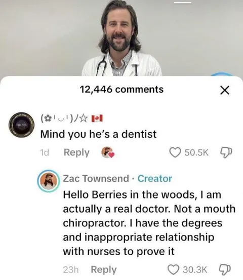 Mind you he's a dentist