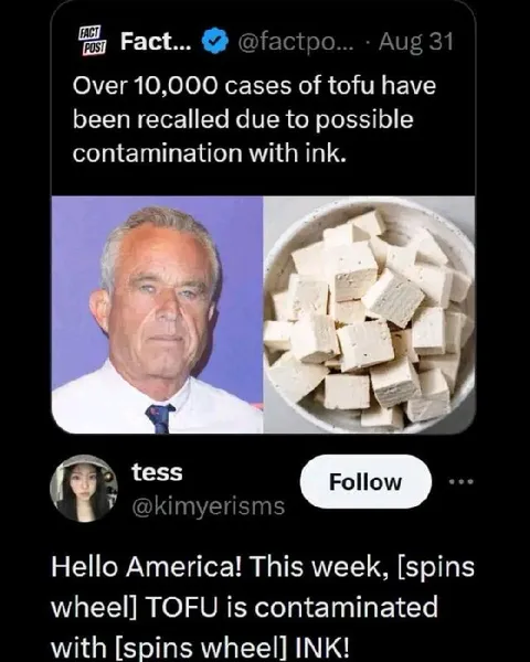 Tofu Contaminated With Ink