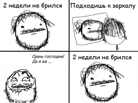 Две недели не брился