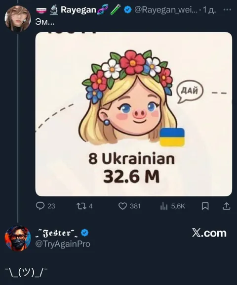 Эм, дай украинцев