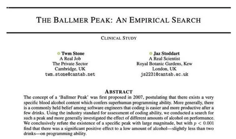 The Ballmer Peak Clinical Study
