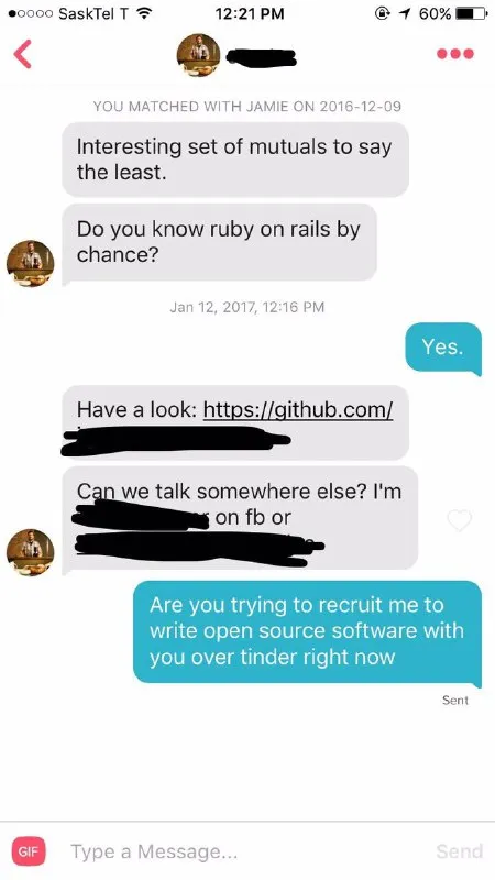 Recruiting a Programmer on Tinder