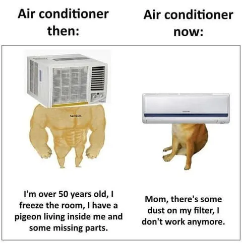 Air Conditioner Then vs Now