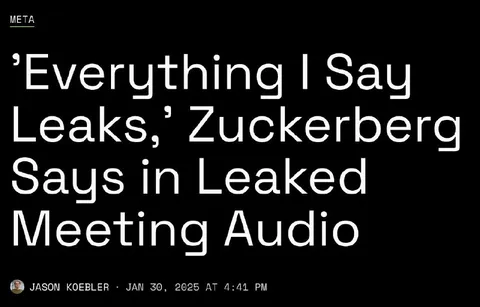Zuckerberg Says Everything Leaks