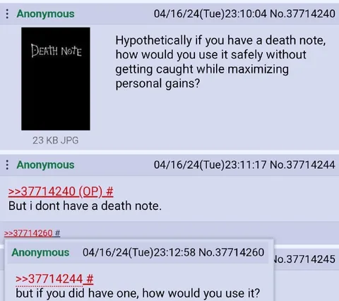 Hypothetical Death Note Question