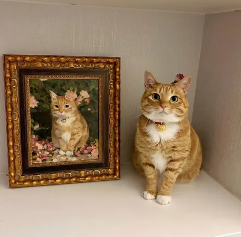 Кот и его портрет