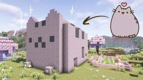 Кот построил дом в Minecraft