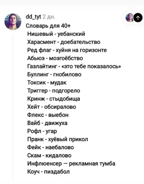 Словарь для 40+