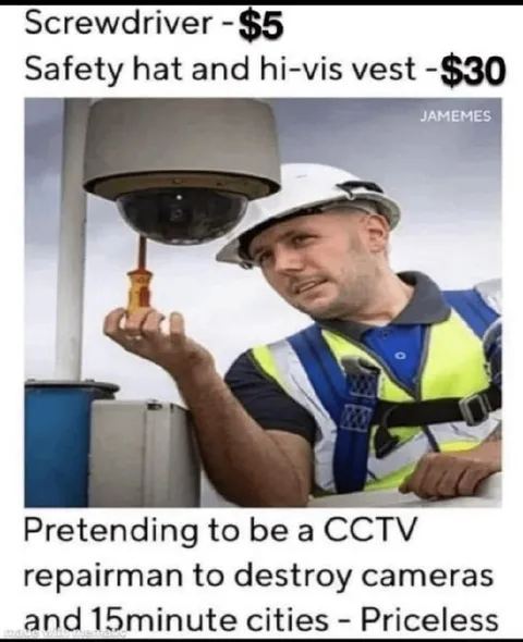 Pretending to Destroy CCTV Cameras