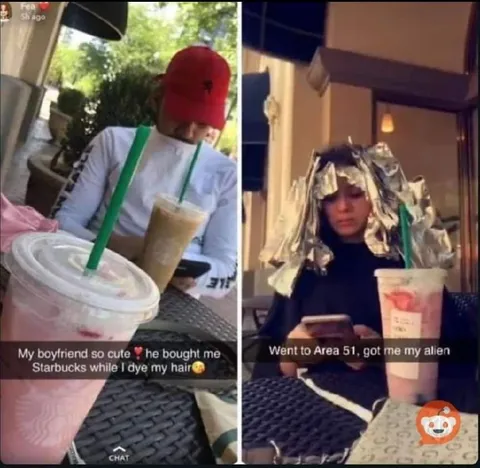 Starbucks Boyfriend vs Area 51 Alien