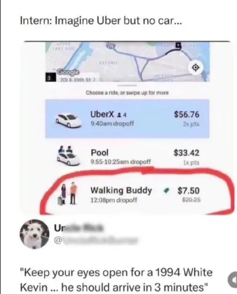 Uber Walking Buddy Kevin