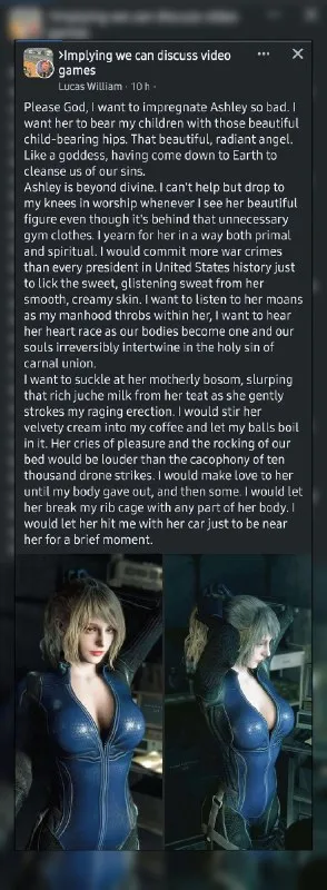 Ashley Graham Video Game Monologue
