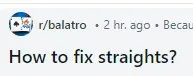 How to Fix Straights?