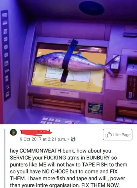 Fish Taped to an ATM
