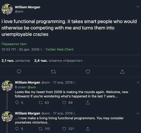 Functional Programming Makes Rivals Unemployable