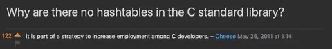 C Standard Library Hashtags Joke