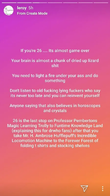 If You're 26, Game Over