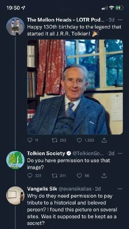 Tolkien Birthday Permission Thread