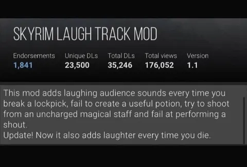 Skyrim Laugh Track Mod
