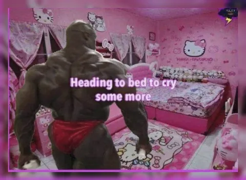 Muscular Man Going to Cry