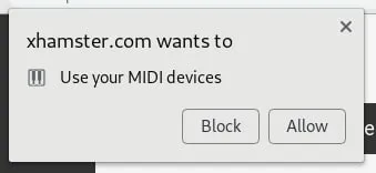 MIDI Permission Popup