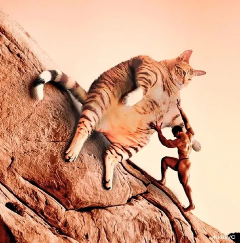 Кот покоряет вершину